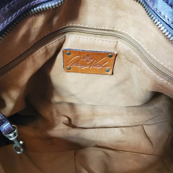 *SOLD* Patricia Nash Floral Poppy Florence Embossed Leather Shoulder Bag Tote - Picture 9 of 14